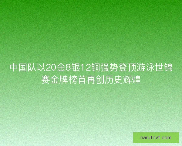 中国队以20金8银12铜强势登顶游泳世锦赛金牌榜首再创历史辉煌